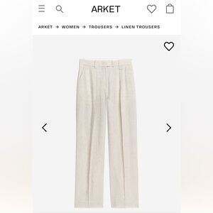 Arket Light Beige Linen Trousers